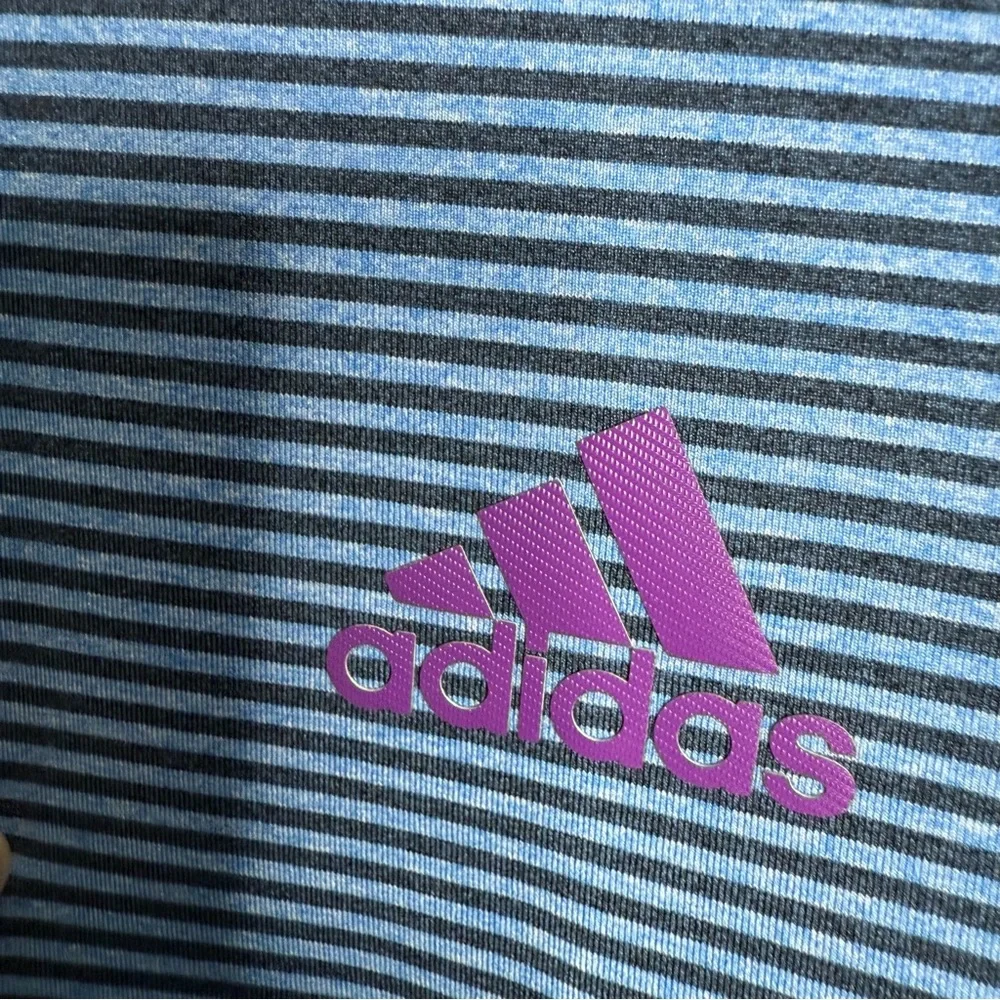 Adidas Ultimate 365 Men's 2XL Heathered Stripe Polo‎ Shirt Gold Activewear Blue